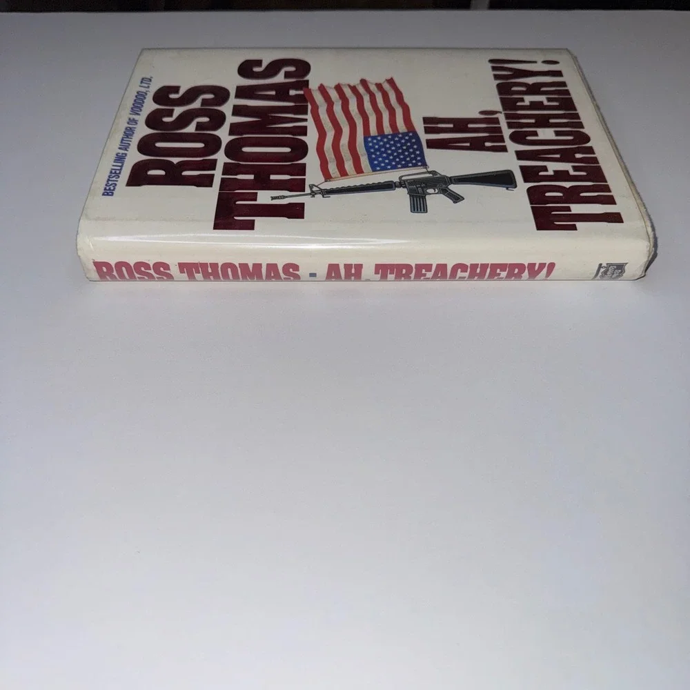 Ross Thomas Ah Treachery Book White Good Hardcover Thriller Novel